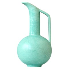 Green Turquoise Ceramic Art Deco Vase by St Eriks Lervarufabriker, Sweden, 1930s