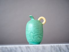Vase Art déco en céramique turquoise verte, signé Gabriel Keramik, Suède, années 1930