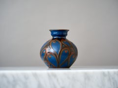 Small Blue Ceramic Art Nouveau Vase by Herman A. Kähler, Denmark, 1920s