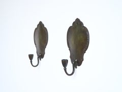 Pair of Bronze Art Deco Wall Sconces / Candlesticks by GAB, Sweden, 1930s.