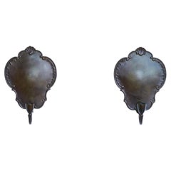 Pair of Bronze Art Deco Wall Sconces / Candlesticks by GAB, Sweden, 1930s.