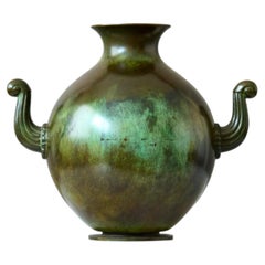 Rare Art Deco Bronze Vase by GAB Guldsmedsaktiebolaget, Sweden, 1930s.