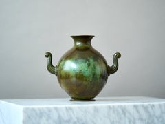 Rare Art Deco Bronze Vase by GAB Guldsmedsaktiebolaget, Sweden, 1930s.