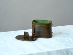 Rara caja de bronce con tapa de estilo Art Déco, de GAB Guldsmedsaktiebolaget, Suecia, década de 1930