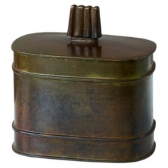 Rara caja de bronce con tapa de estilo Art Déco, de GAB Guldsmedsaktiebolaget, Suecia, década de 1930