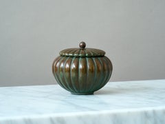 Lidded Art Deco Bronze Box by Sune Backstrom, Sweden, 1920s.