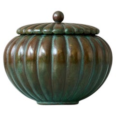 Lidded Art Deco Bronze Box by Sune Backstrom, Sweden, 1920s.