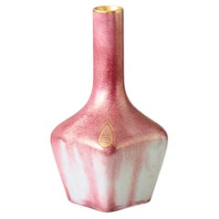 Pink & Gold Art Deco Lustre Vase by Josef Ekberg for Gustavsberg, Sweden, 1928