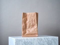 Large Original 1977 Tapio Wirkkala "Paper Bag" Ceramic Vase for Rosenthal