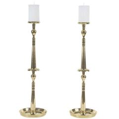 Tommi Parzinger Brass Spindle Candlesticks 1