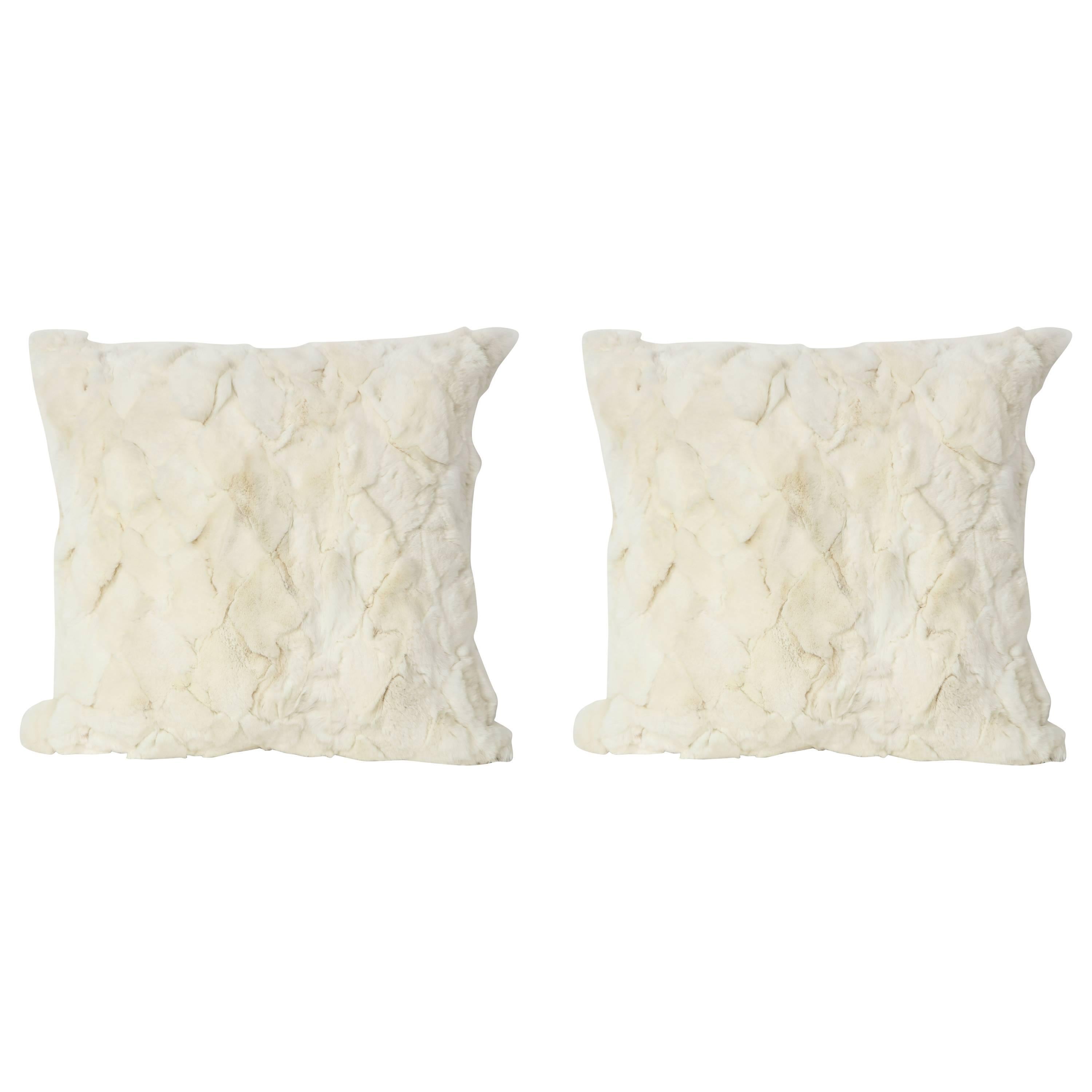 Pair of Custom White Rex Pillows
