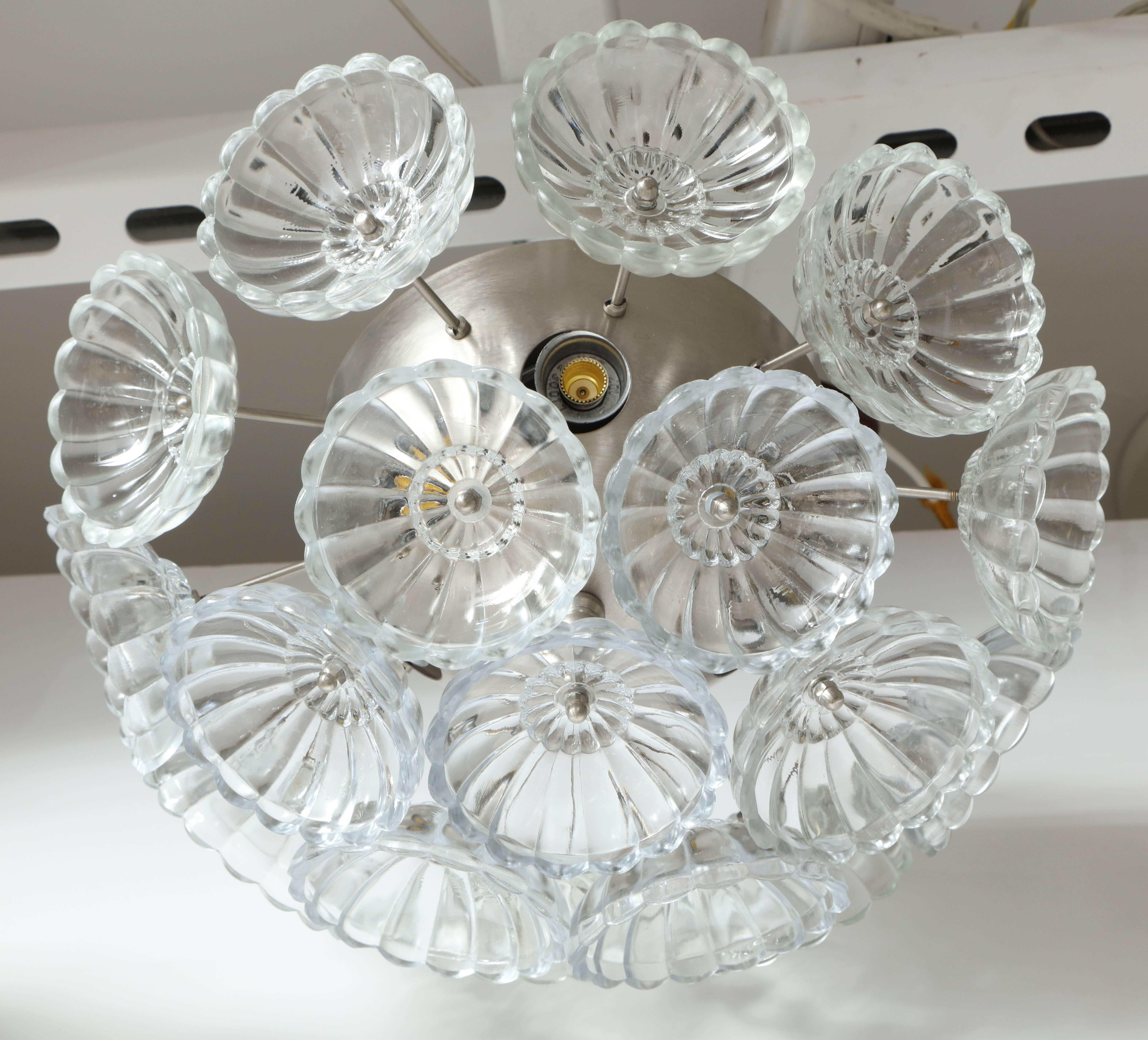 Flower Glass Sputnik Flush Mounts, Sconces In Excellent Condition In New York, NY