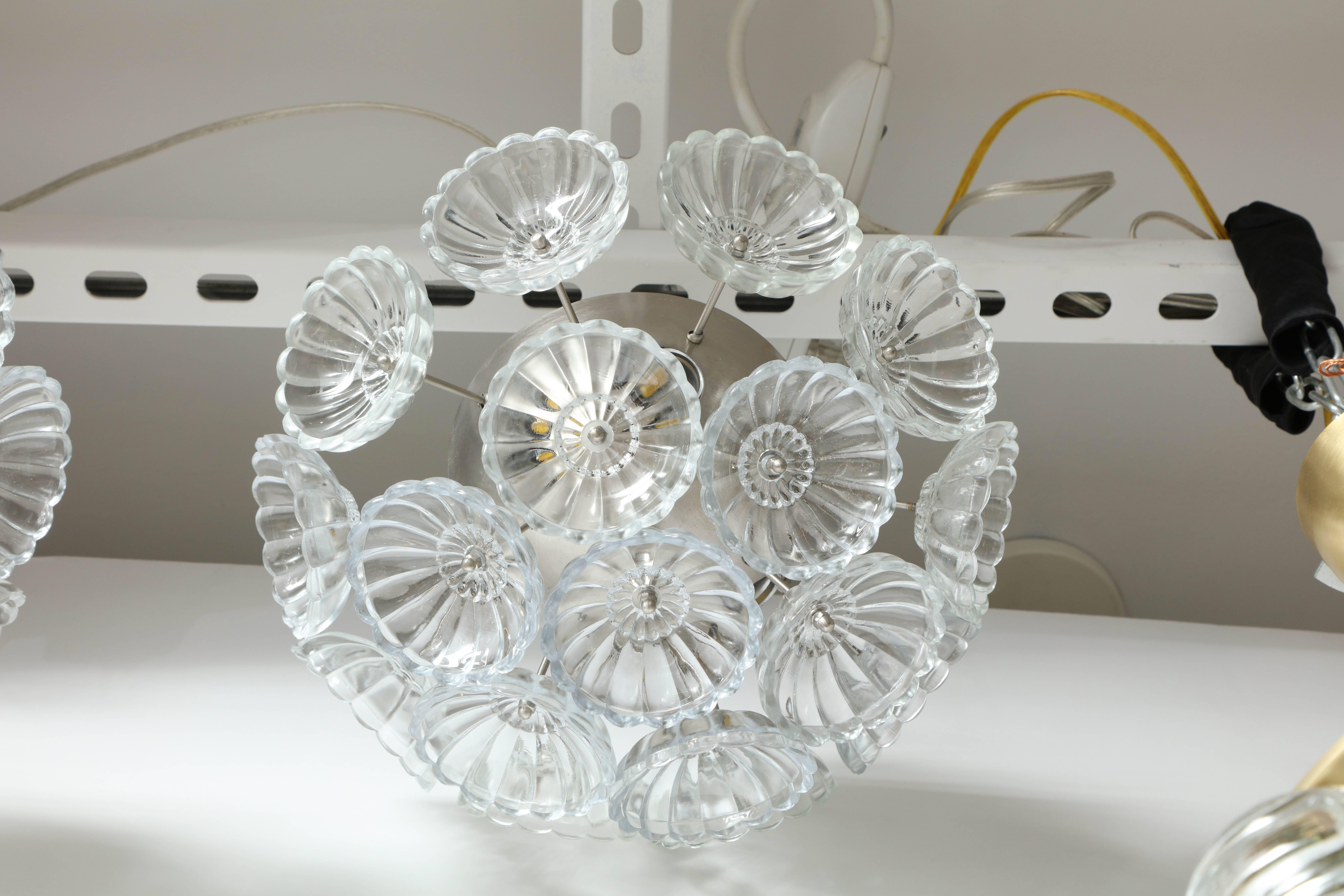 Murano Glass Flower Glass Sputnik Flush Mounts, Sconces