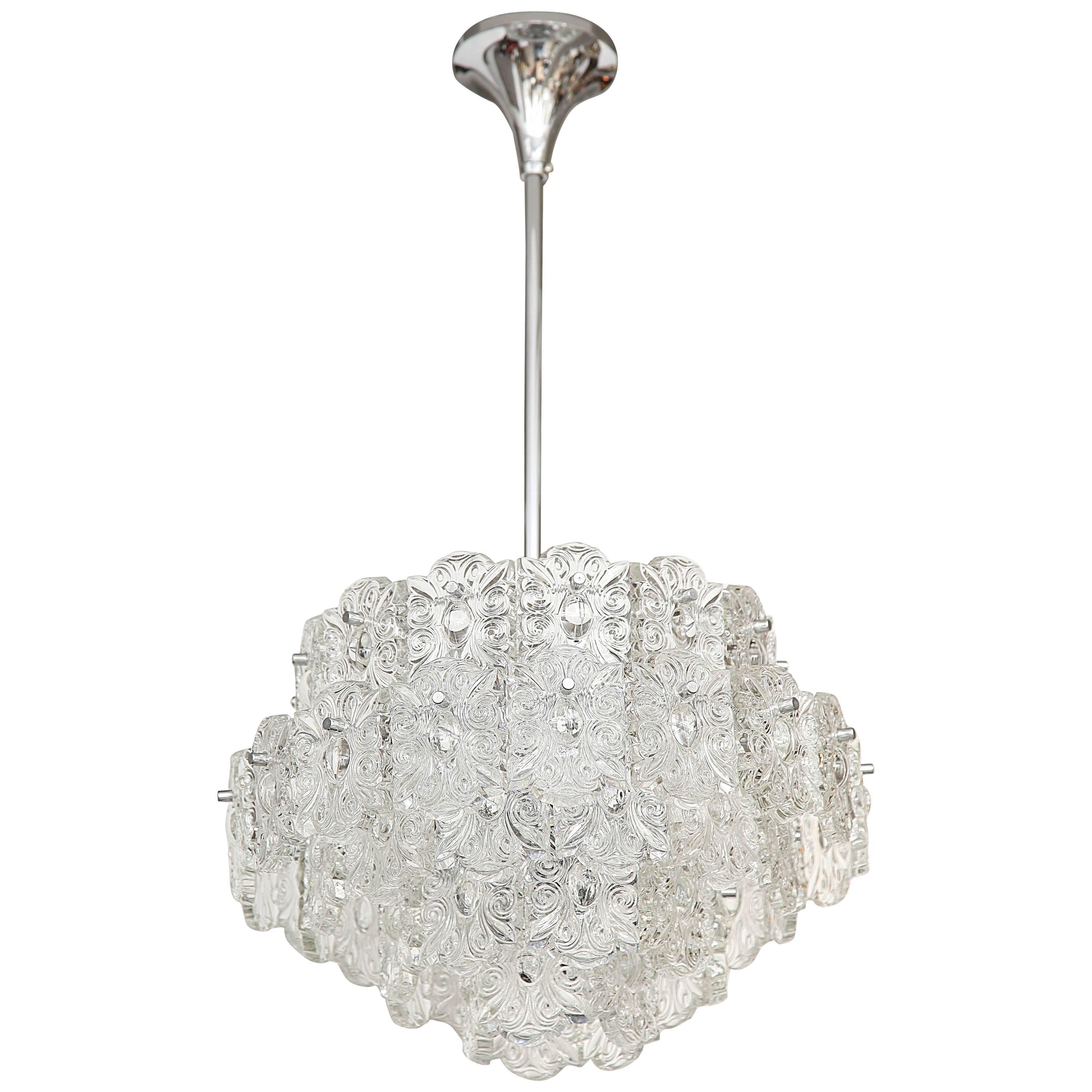 Midcentury Crystal Chandelier by Kinkeldey