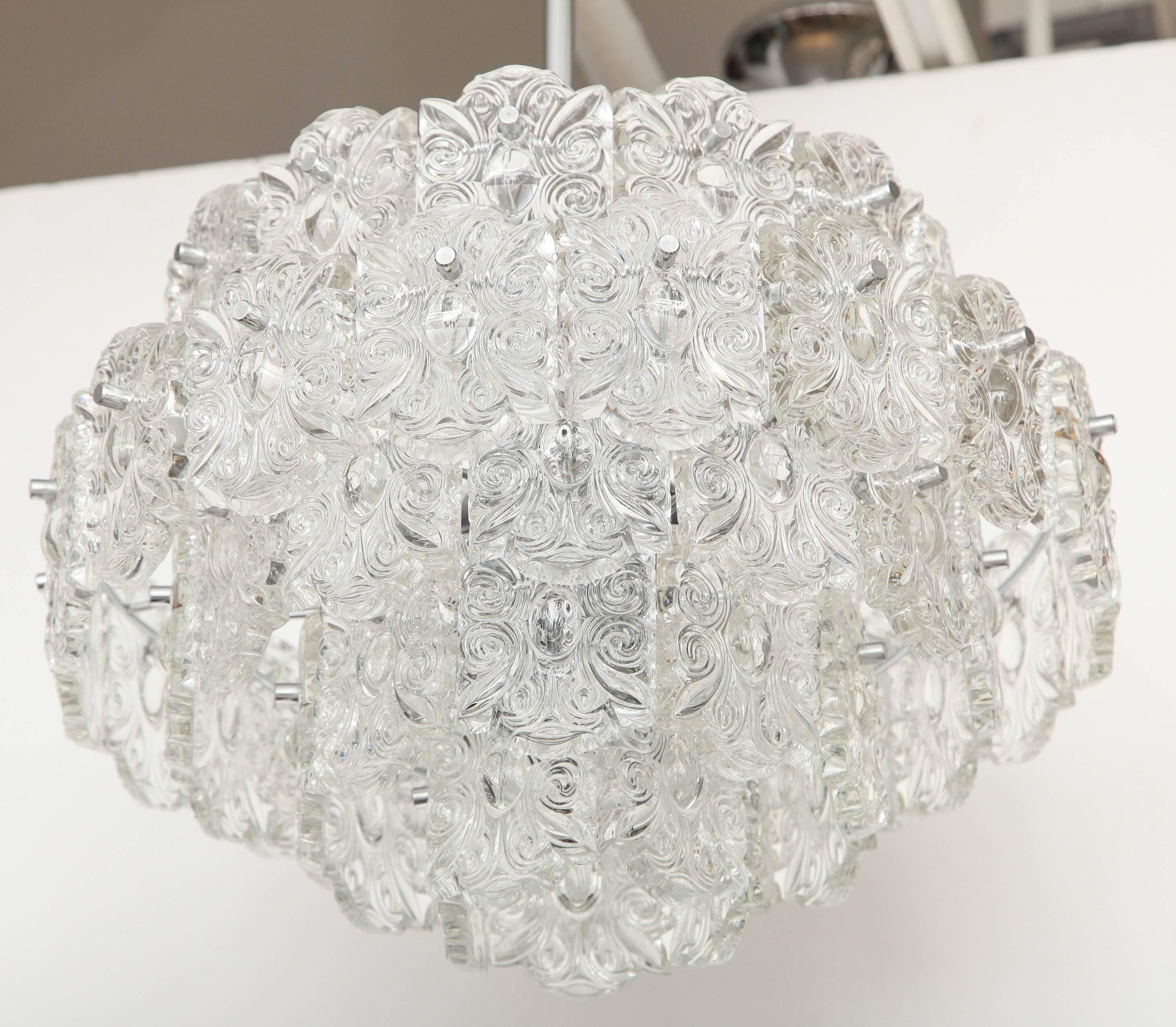 Midcentury Crystal Chandelier by Kinkeldey 3