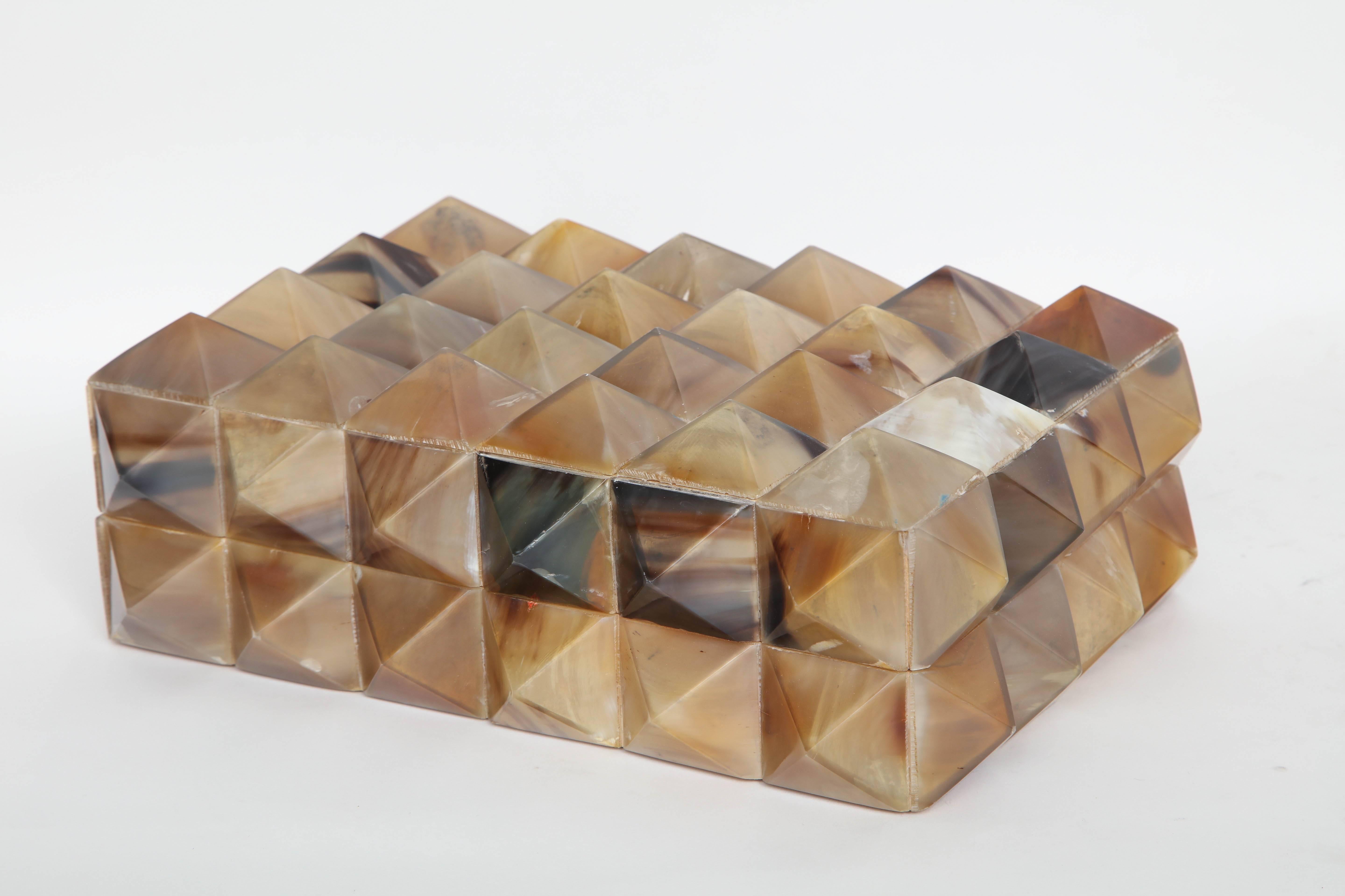 Contemporary Pyramidal Horn Embellished Box