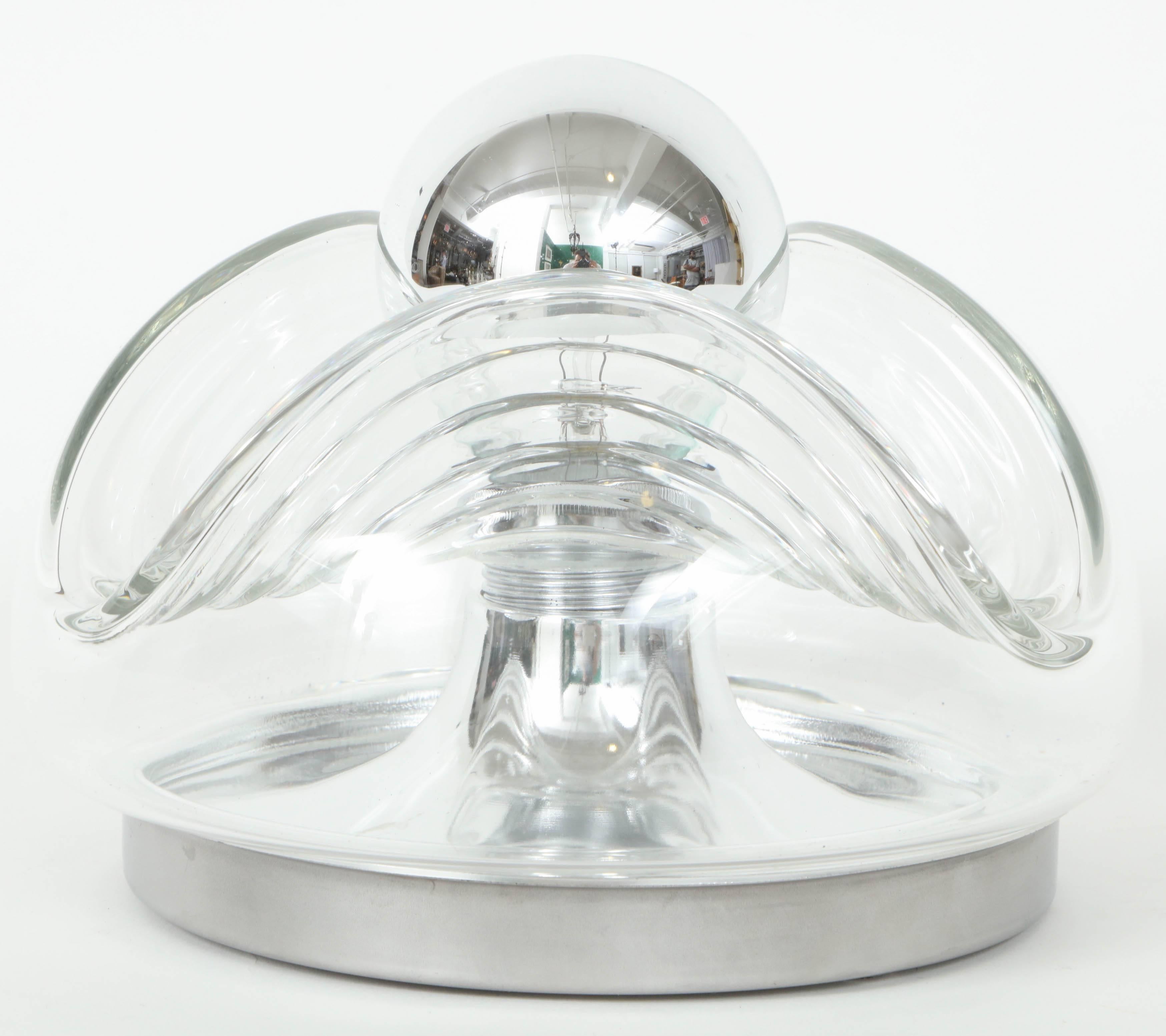 German Peill and Putzler Modernist Clear Glass Sconces