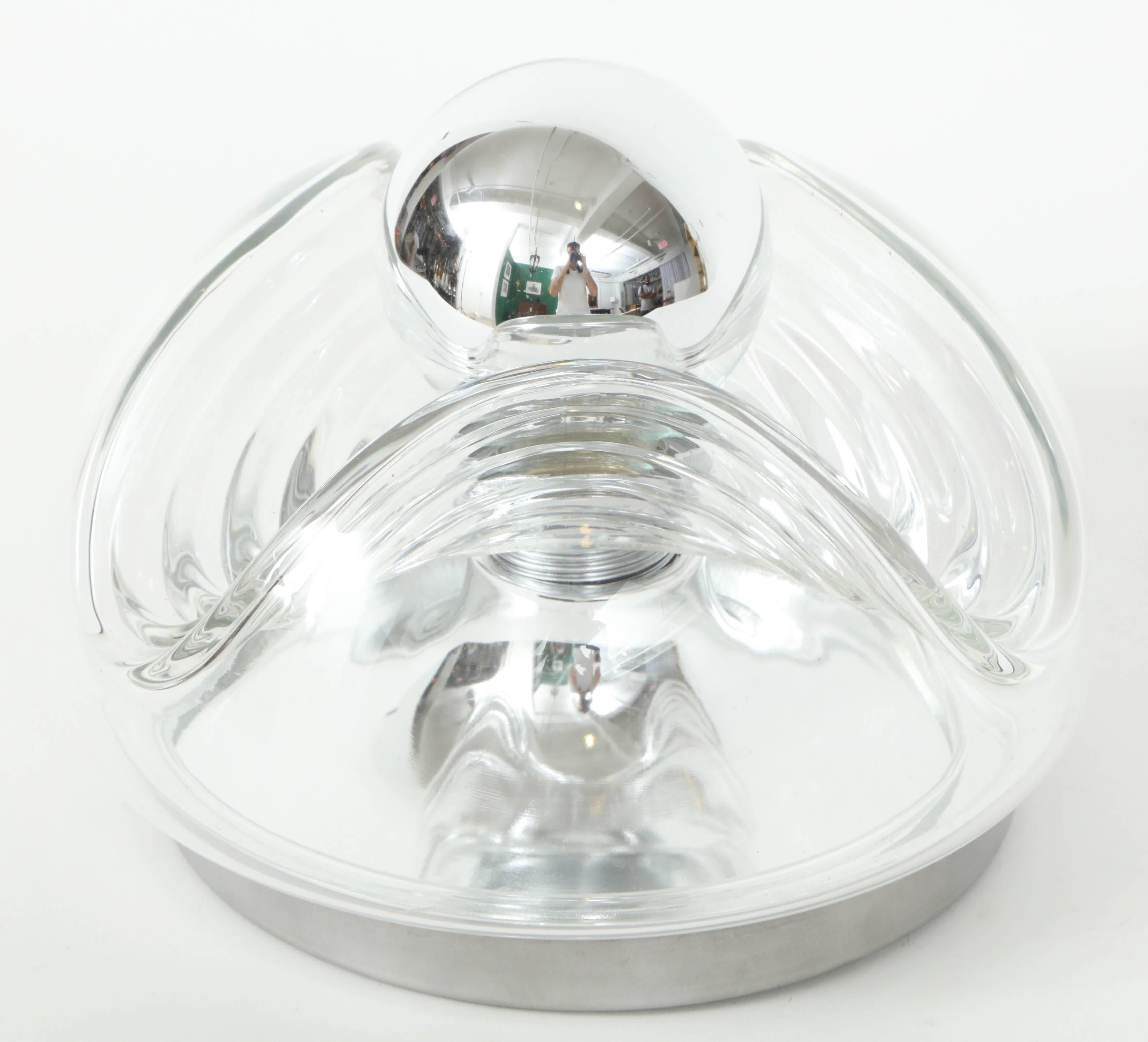 Peill and Putzler Modernist Clear Glass Sconces 2