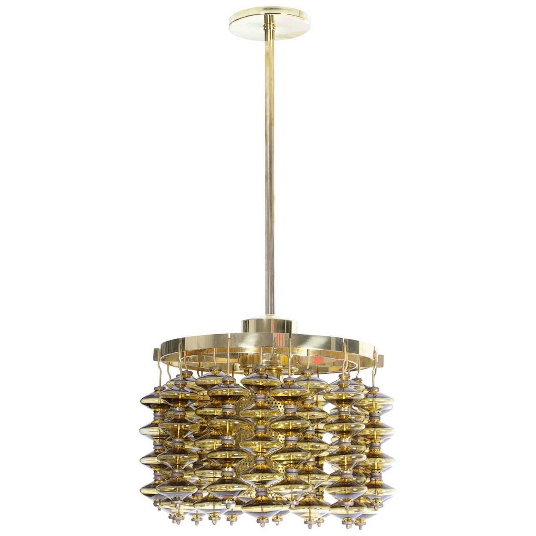 Hans-Agne Jakobsson Amber Glass Strand Sconces In Excellent Condition In New York, NY