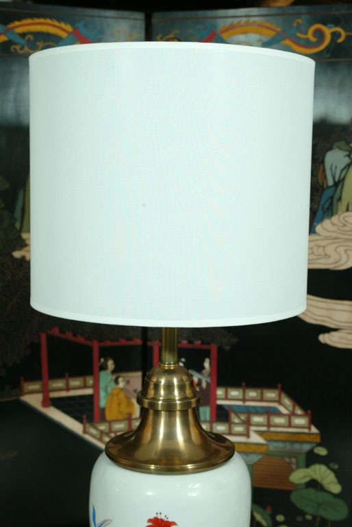 American Chapman Hand-Painted Porcelain Lamps