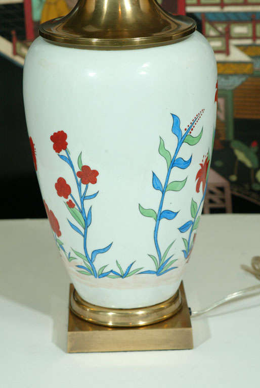 Late 20th Century Chapman Hand-Painted Porcelain Lamps