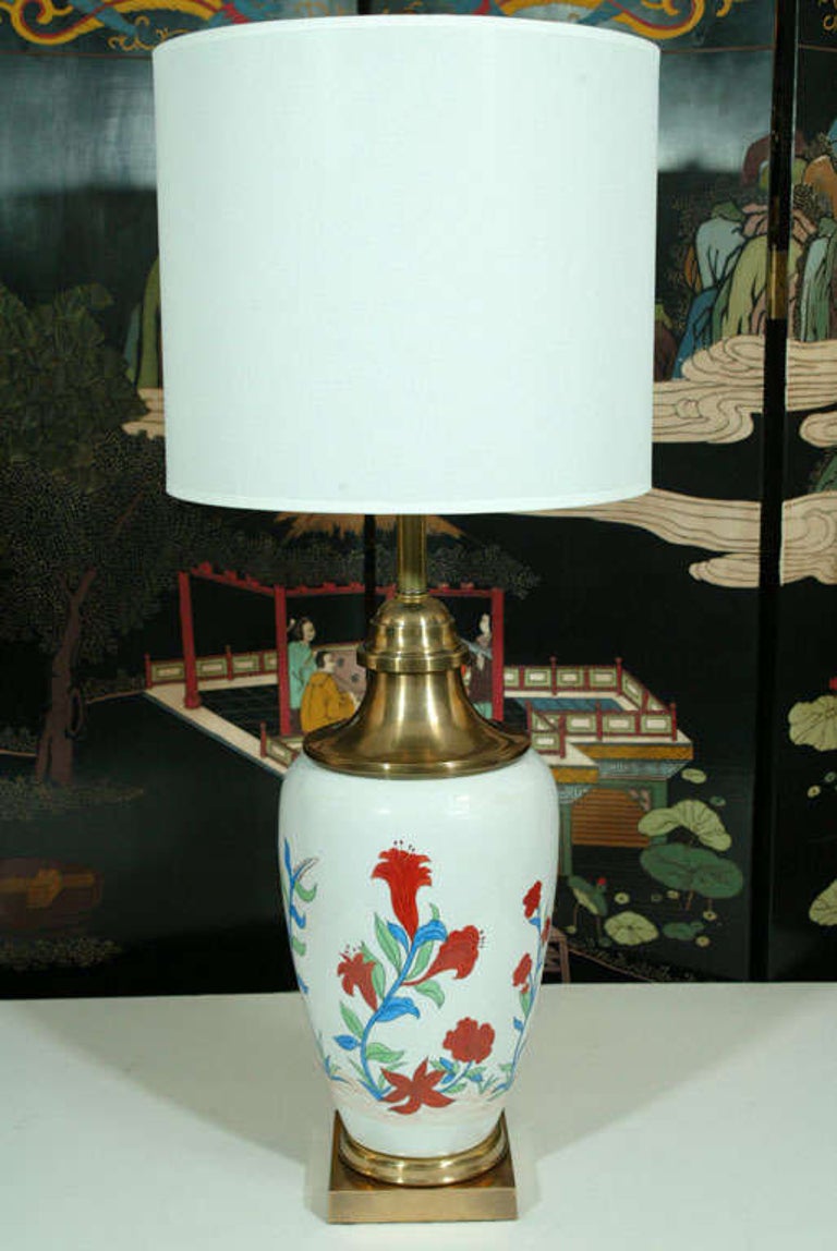 Chapman Hand-Painted Porcelain Lamps For Sale 3