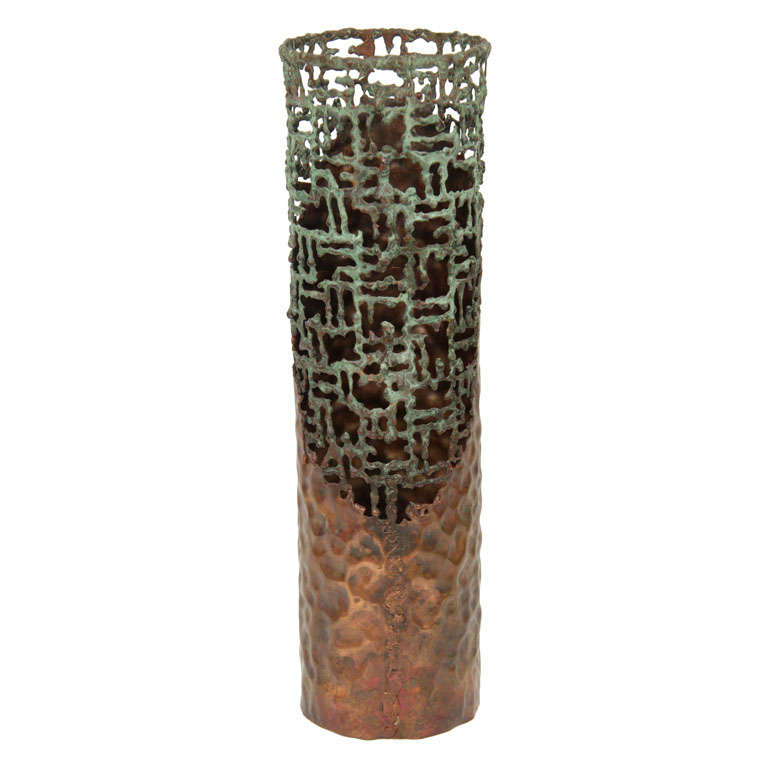 Fantoni Hammered Copper Vessel For Sale