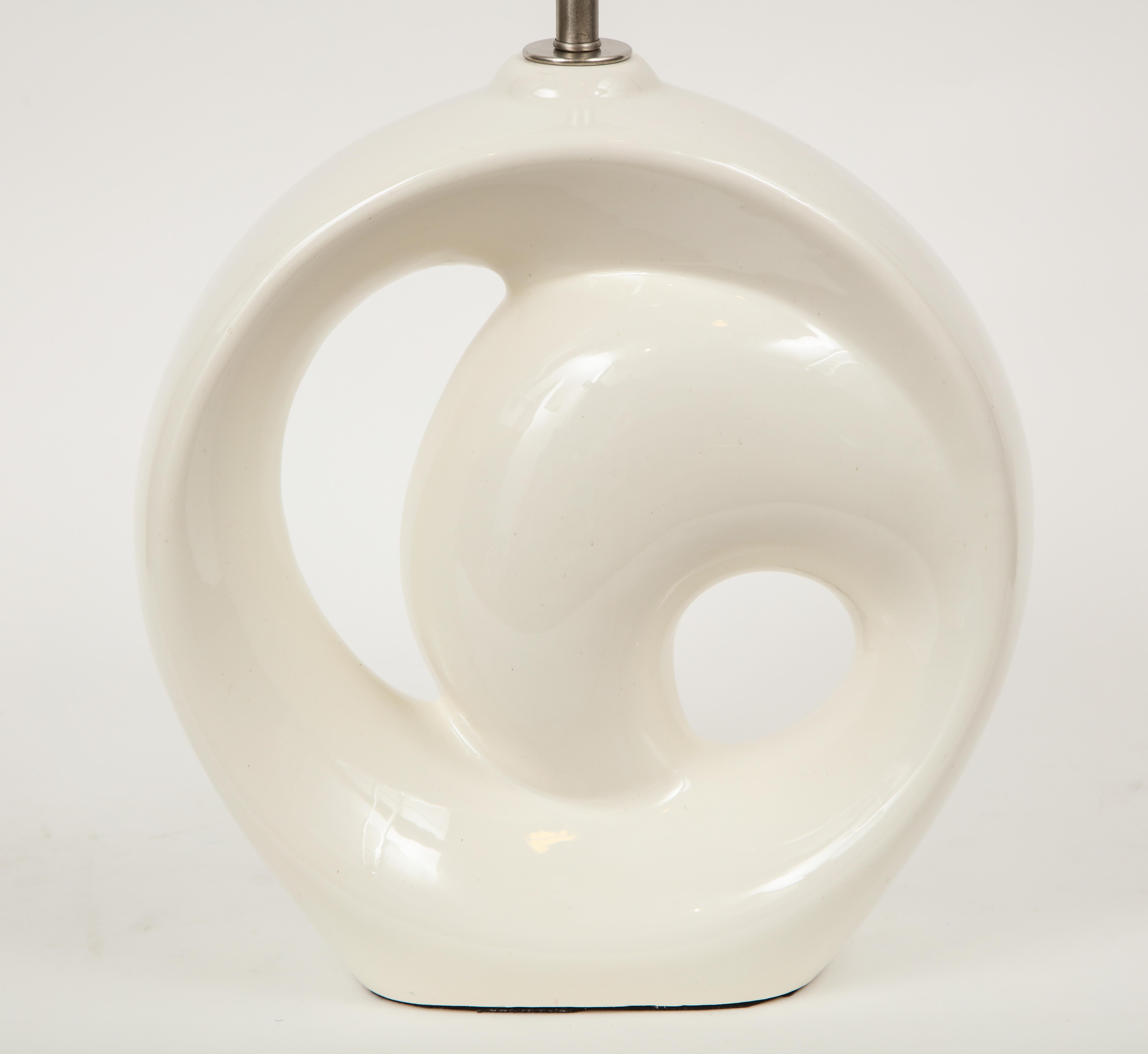 20th Century Modernist Bone White Porcelain Lamps