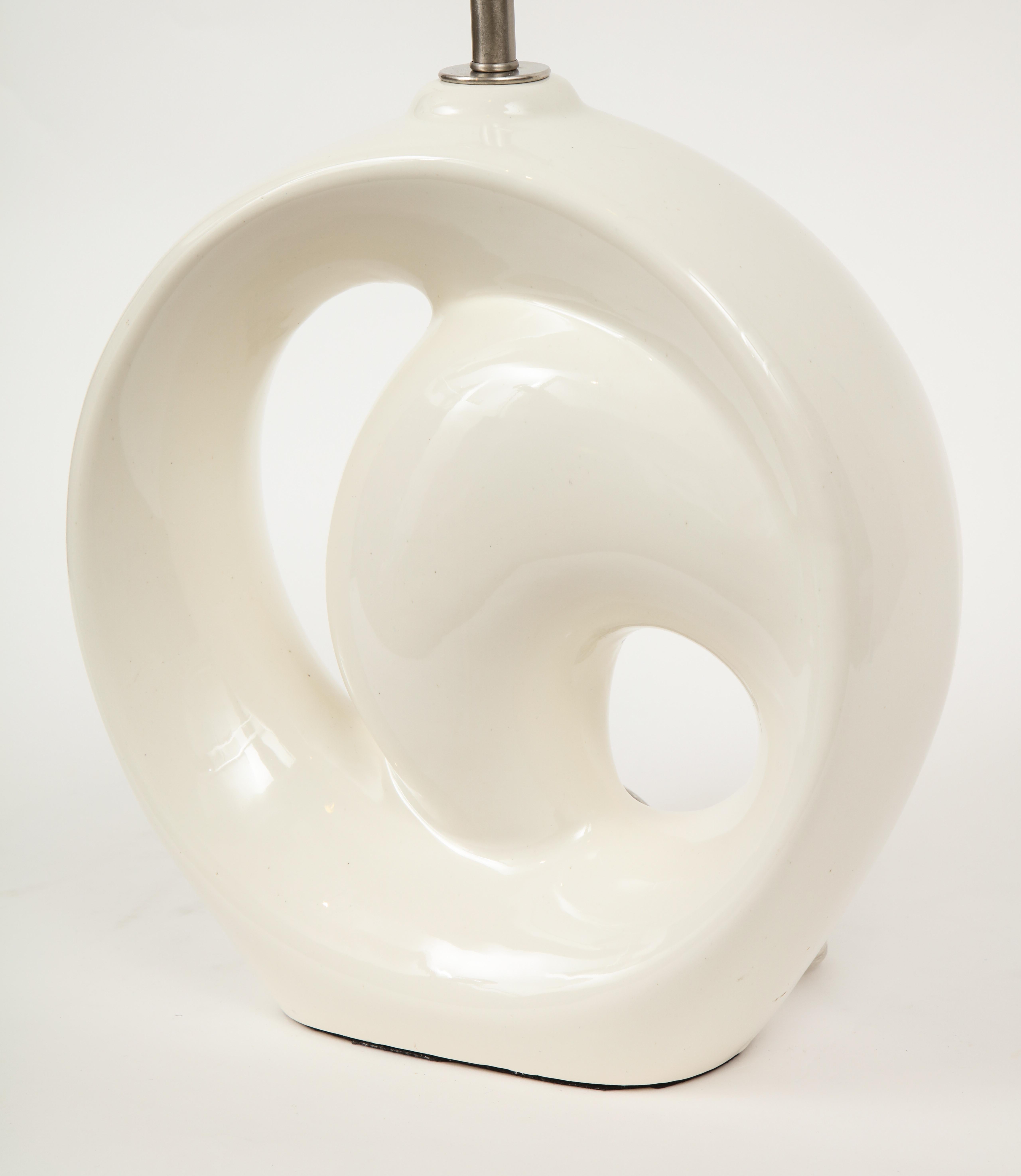 Modernist Bone White Porcelain Lamps 1