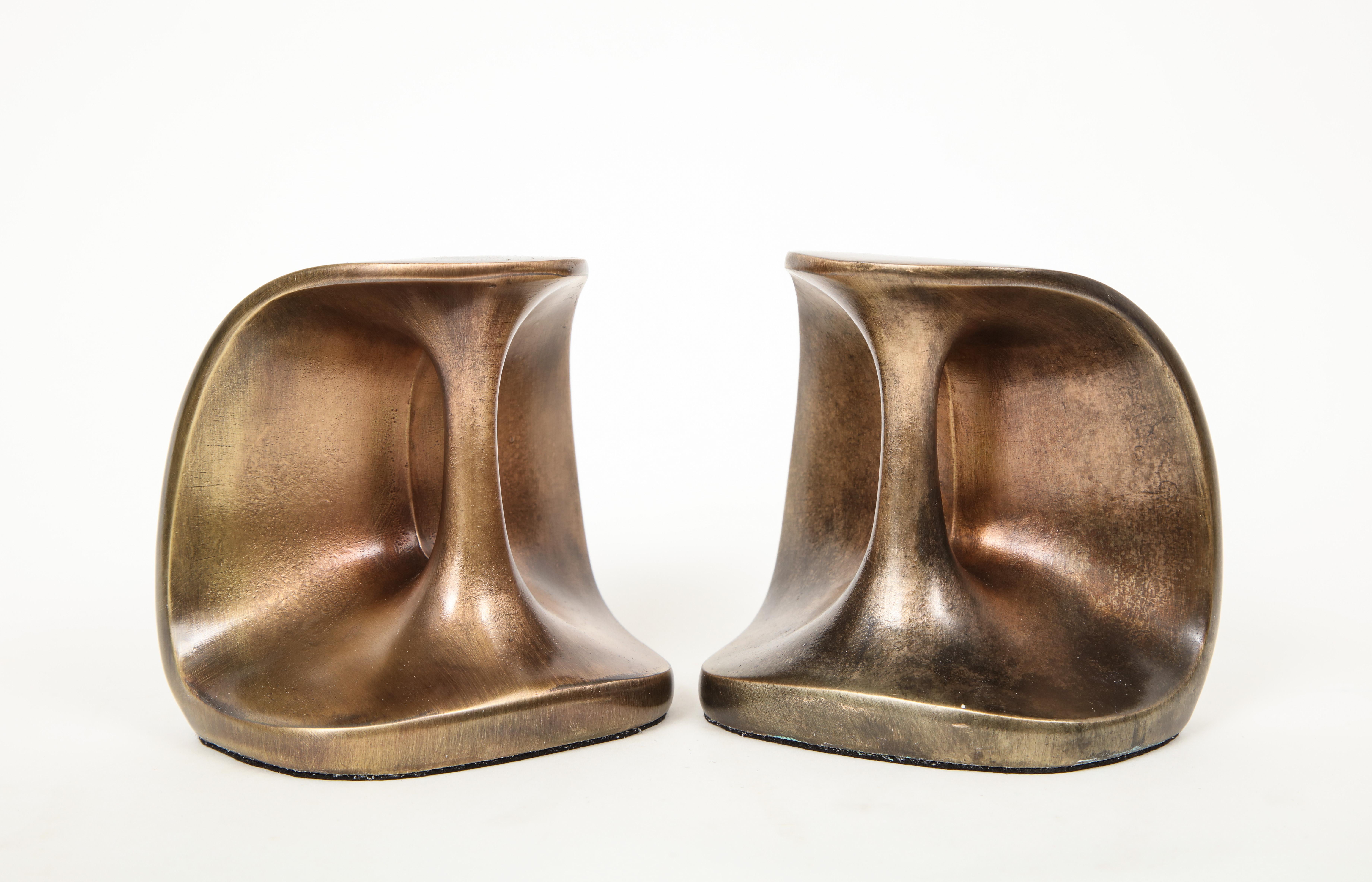 Ben Seibel Modernist Bronze Bookends In Excellent Condition In New York, NY