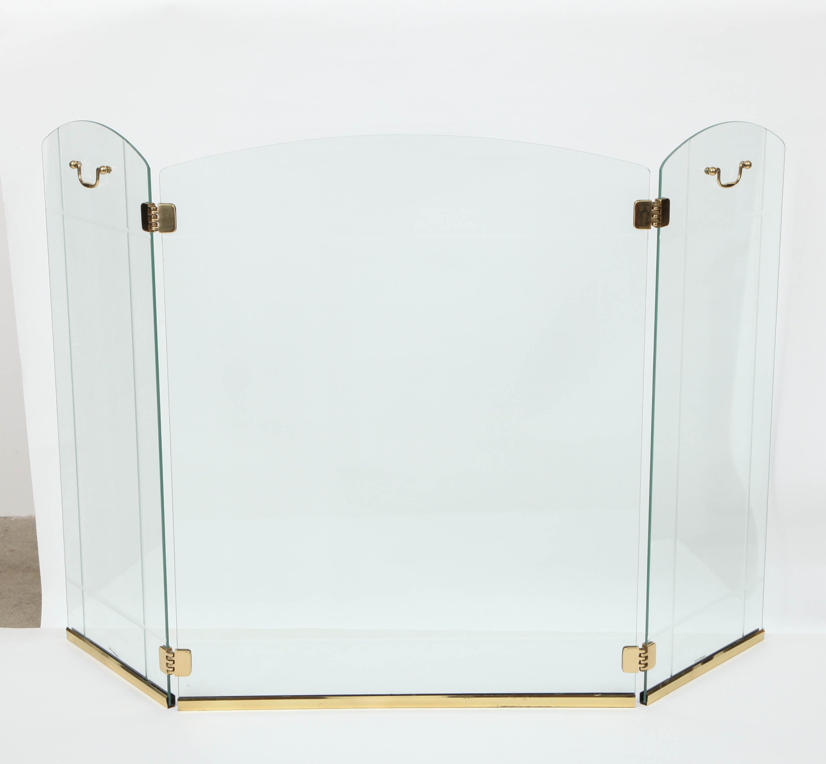 Glass and Brass Firescreen, style of Pace Collection