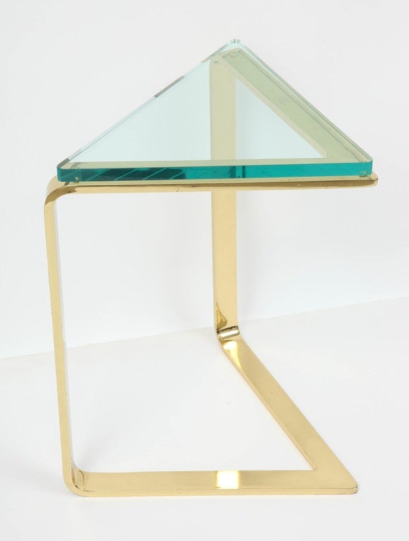 Modern Brass Triangle Table by Pace