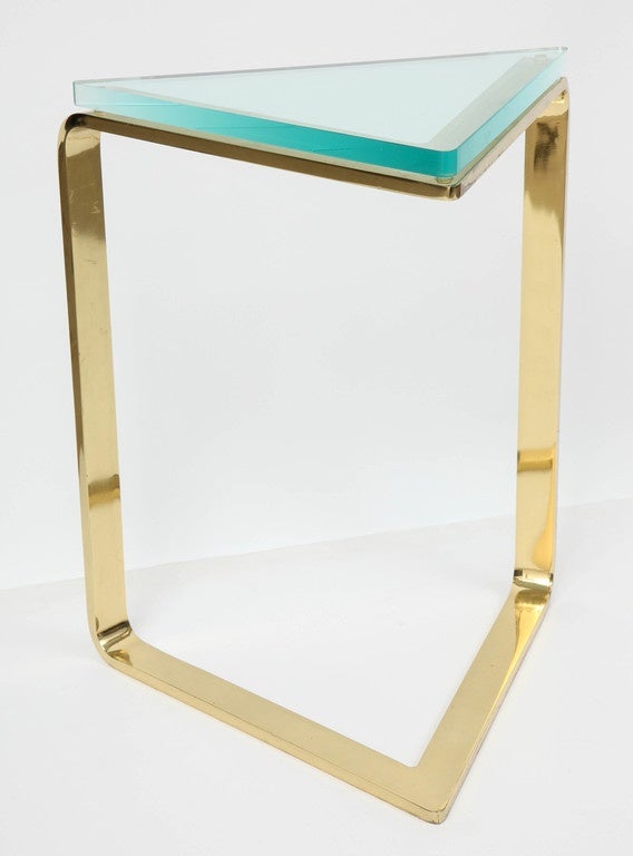 Italian Brass Triangle Table by Pace