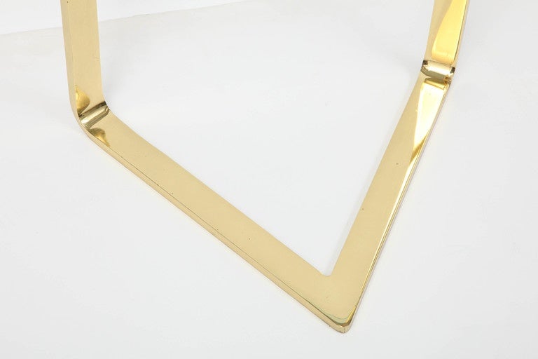 Brass Triangle Table by Pace In Excellent Condition In New York, NY