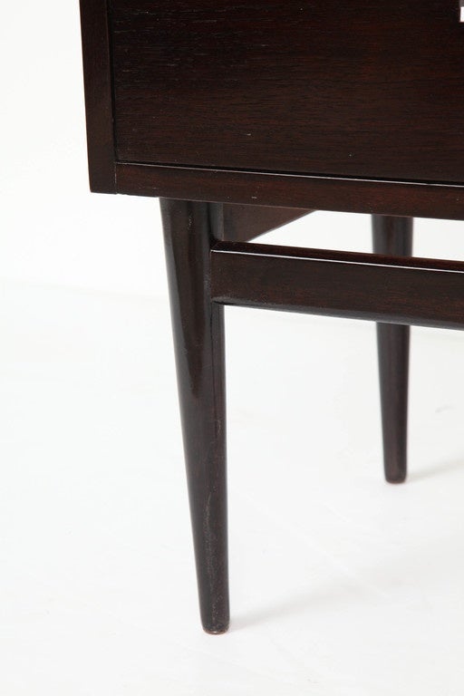 Pair of Mid Century Walnut Night Stands with 