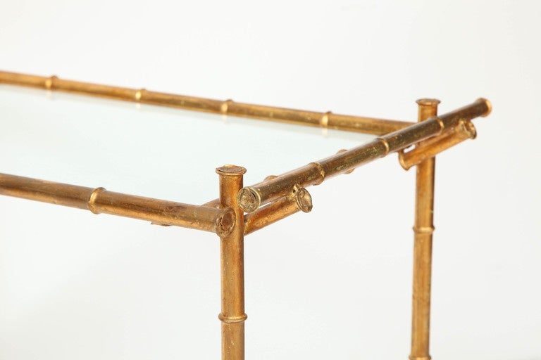 Italian Gilt Iron Stylized Bamboo Serving / Bar Cart For Sale 3