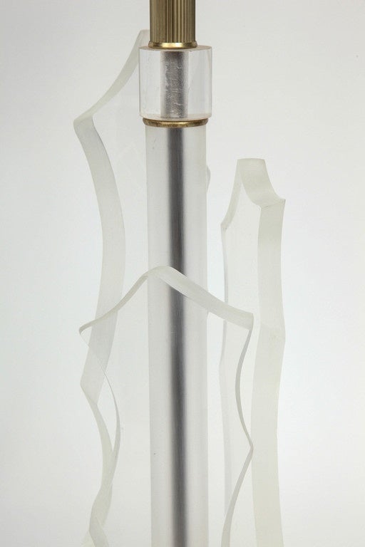 Modern Pair of Sculptural Lucite Lamps by Van Teal