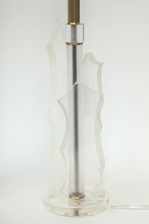 Pair of Sculptural Lucite Lamps by Van Teal In Excellent Condition In New York, NY