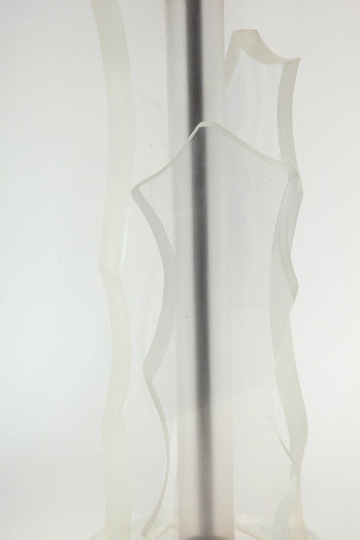 20th Century Pair of Sculptural Lucite Lamps by Van Teal