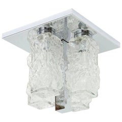 Kaiser Ice Glass and Chrome Flush Mount, 1 of 2 4