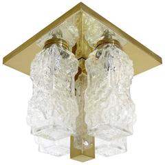 Kaiser Ice Glass and Chrome Flush Mount 3