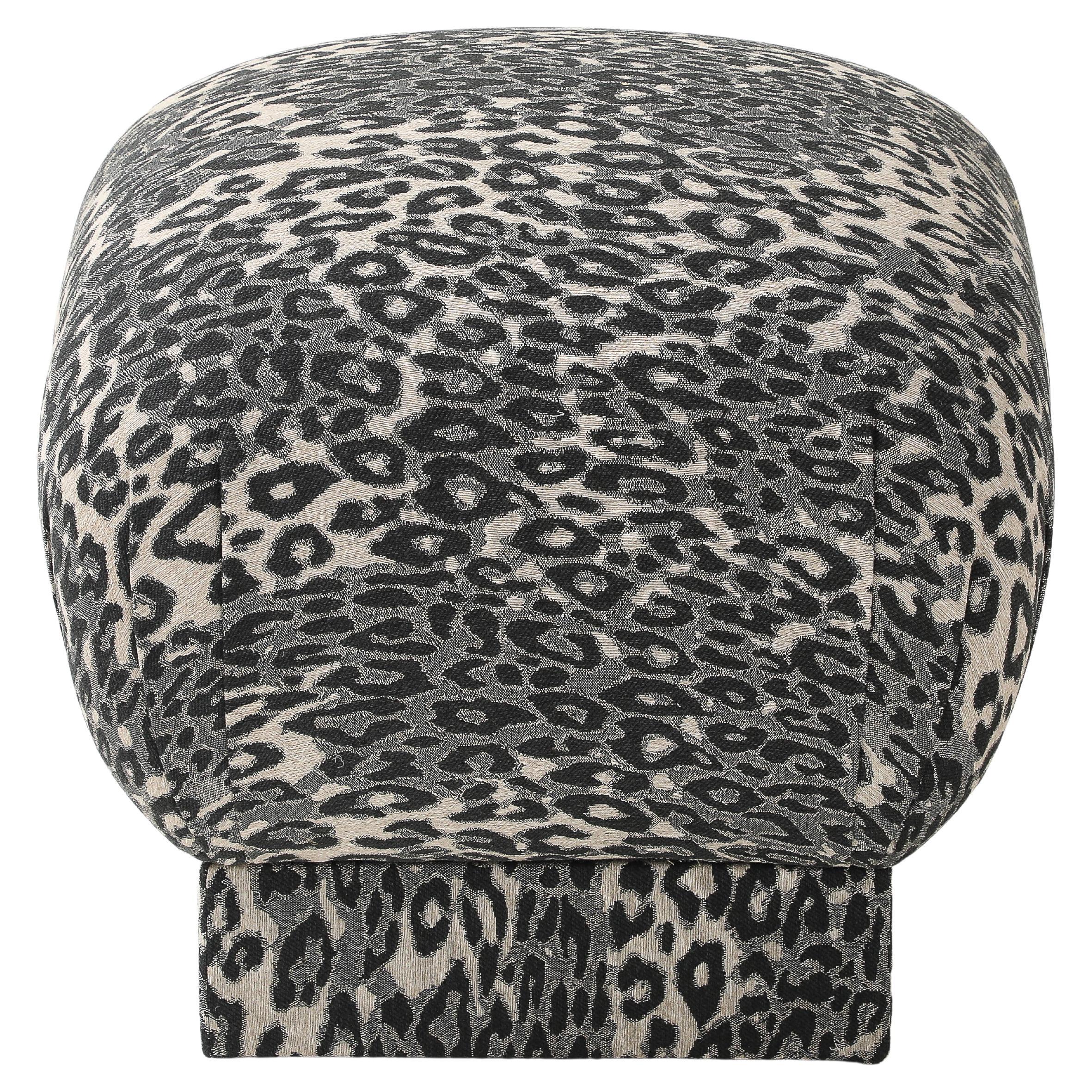 Marge Carson Leopard Pouf For Sale