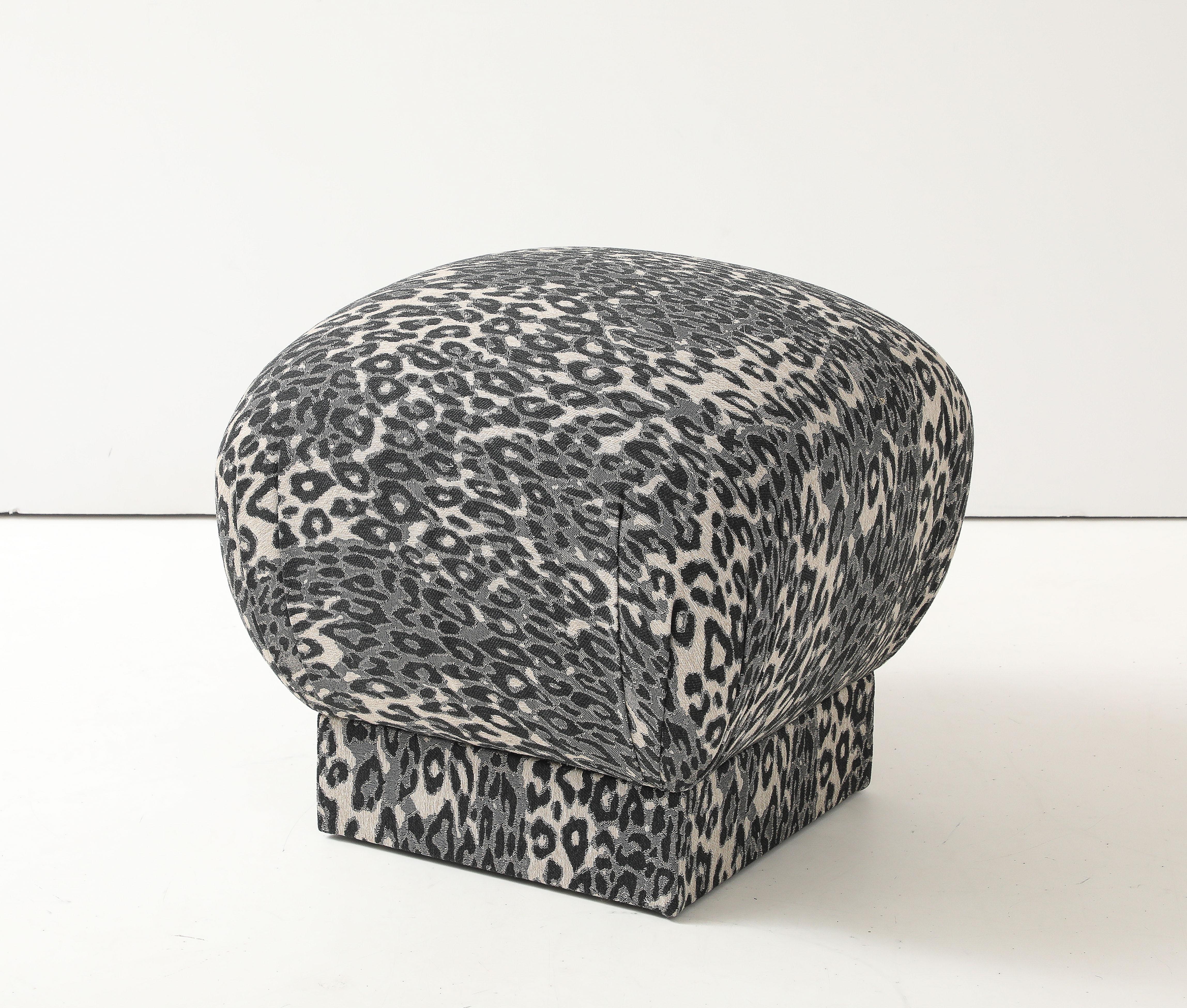 20th Century Marge Carson Leopard Pouf For Sale