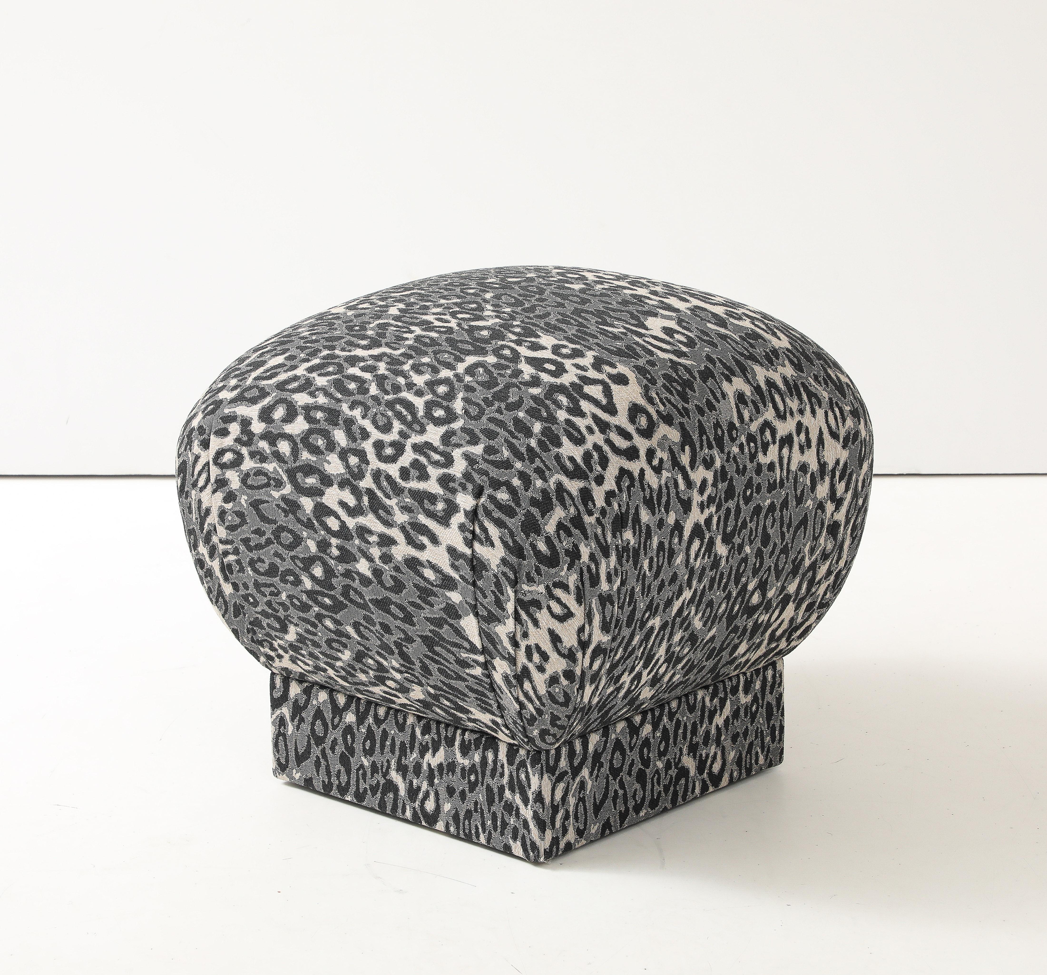 Mid-Century Modern Marge Carson Leopard Pouf For Sale