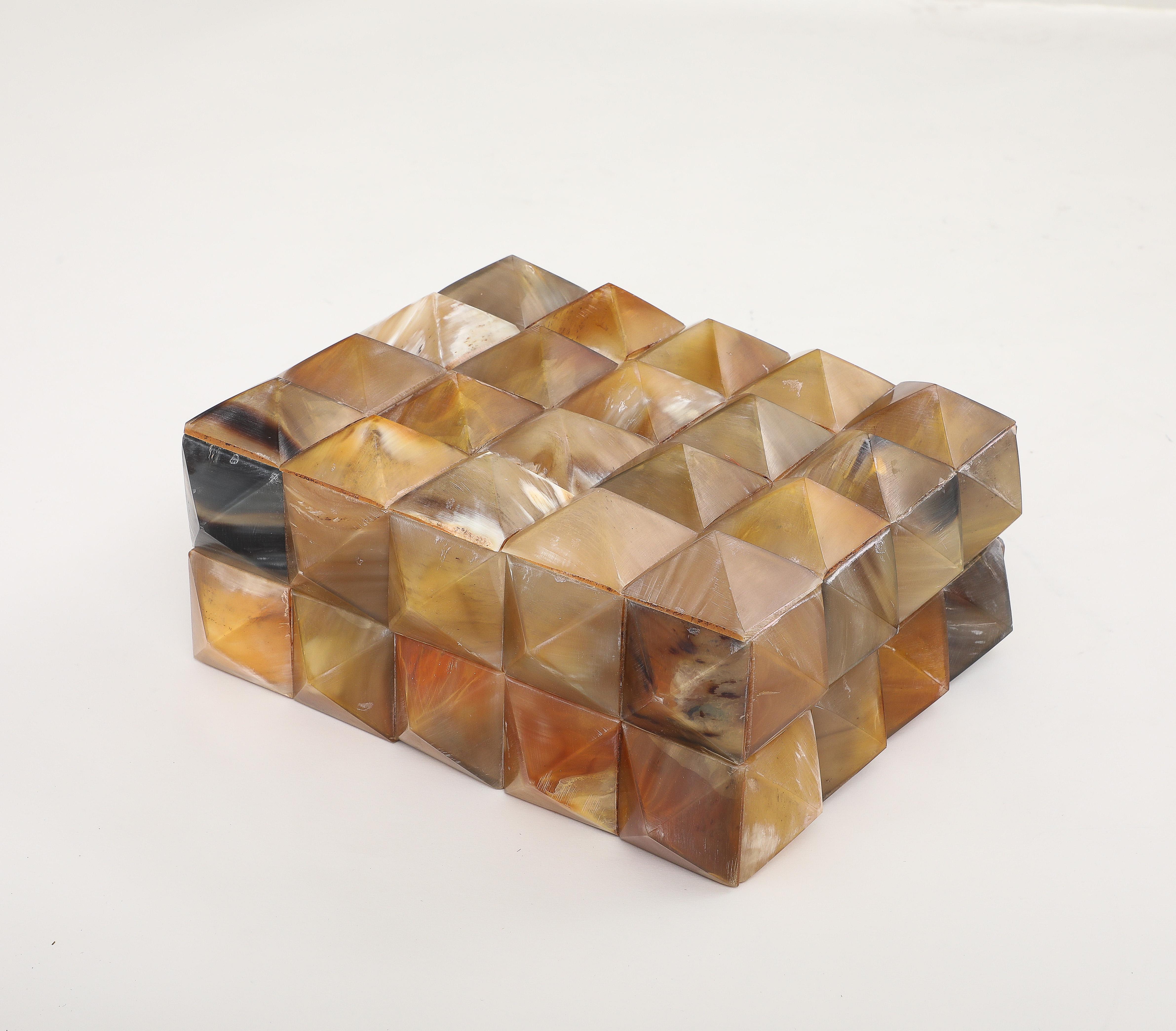 Large Pyrimidial Horn Box In New Condition For Sale In New York, NY