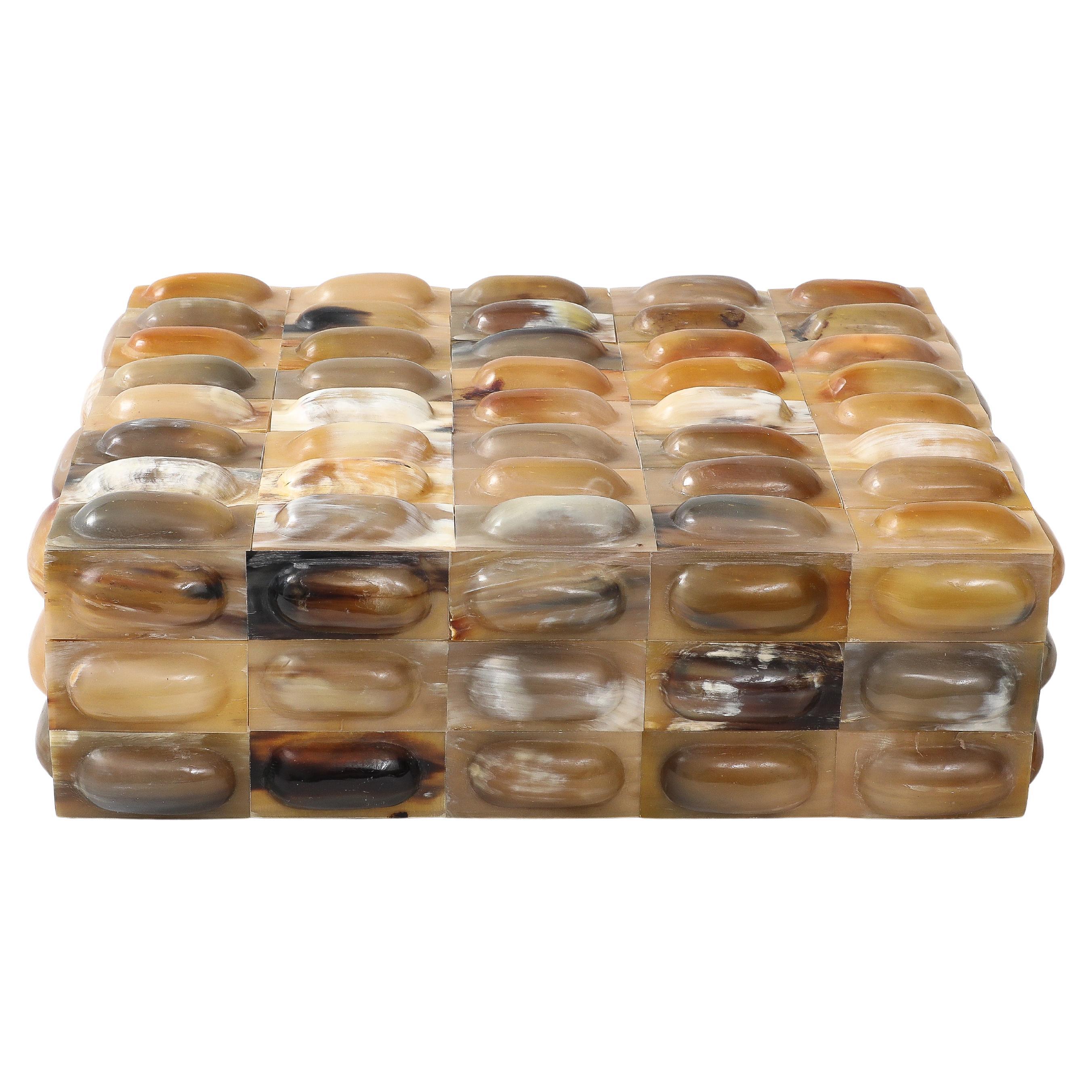 Large Horn Oval Tiled Box