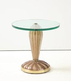 Ein Paar Beistelltische aus Murano-Glas von Barovier in Taupe mit Gold-Einschlüssen