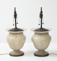 Light Beige Seguso Scavo Murano Glass Lamps