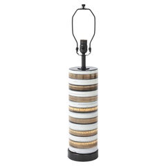 Aldo Londi, Bitossi White, Gold Stripe Lamp