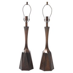 Lampes en bronze de style brutaliste d'Harry Balmer